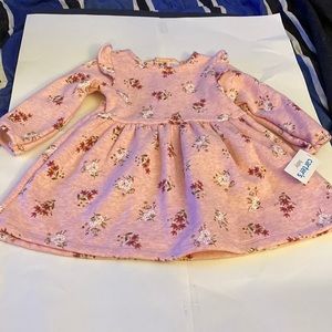 Carters baby girls pink floral sweater dress. New, never worn with tag. Size 18M